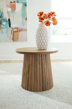 Natural accent table, full product view - 5