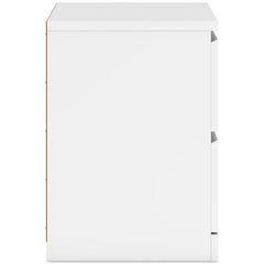 White, side view of nightstand - 4