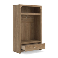 Brown hall tree with storage bench and coat hooks, product view 2 - 2