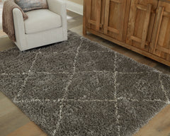 Gray/Cream 94" x 123", room view; furniture excluded - 6