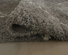 Gray/Cream 94" x 123", rolled shag texture detail - 8