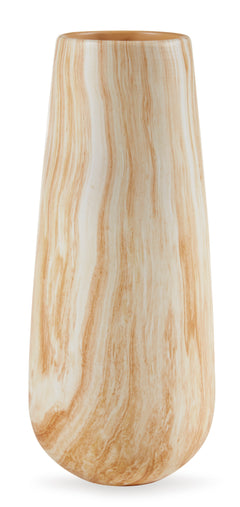 Tan/White 14.25-inch height vase, product view 2 - 6