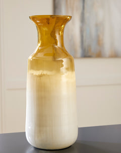 White/Amber 18.88-inch height vase, full product view - 5