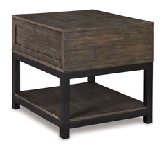 Grayish Brown, complete end table rear product view - 3