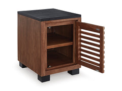 Warm Brown/Black Cabinet Chairside End Table, product view 4 - 4