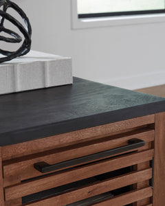 Warm Brown/Black Cabinet Chairside End Table, product view 6 - 6