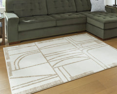 Ivory/Beige 63.38" x 85.75", room view; furniture excluded - 6