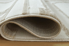 Ivory/Beige 63.38" x 85.75", rolled rug backing detail - 8