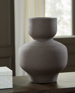 Brown 12.75-inch height vase, full product view - 1