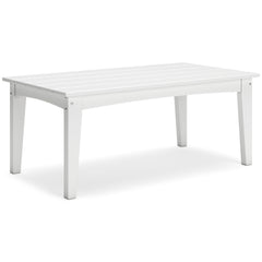White outdoor coffee table, full product view - 7