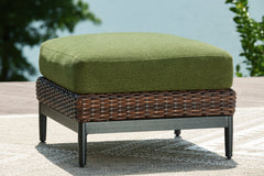 Brown/Green, outdoor setting showing complete ottoman - 4