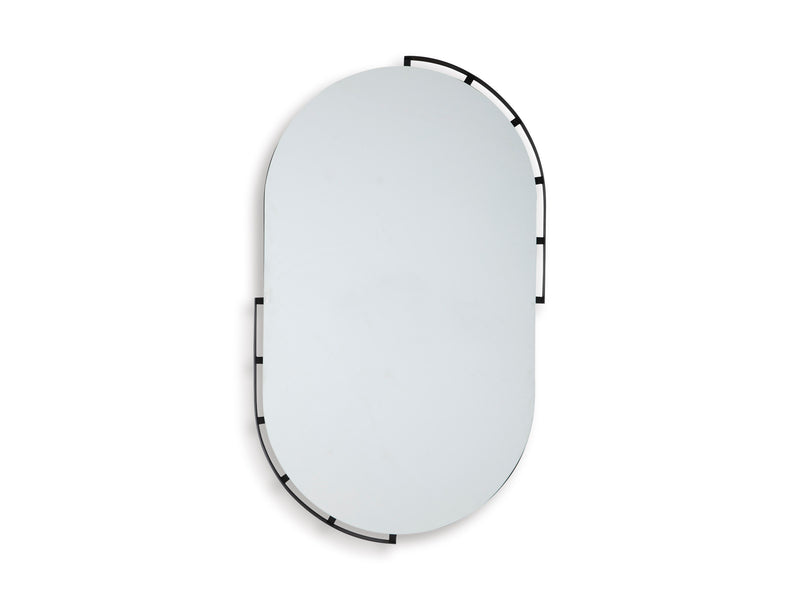 Valkings Black Metal Oval Wall Mirror
