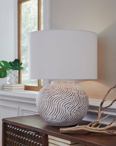 Distressed White table lamp, product view 2 - 2