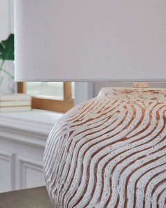 Distressed White table lamp, product view 3 - 3