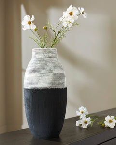 Antique White/Black 16.25-inch height vase, full product view - 4
