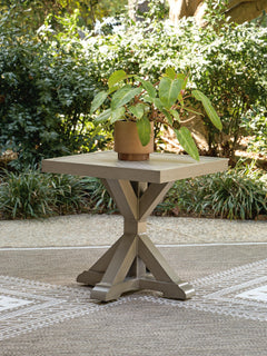 Beige, table in outdoor setting; accessories excluded - 2