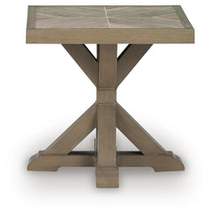 Beige, front side table view - 3