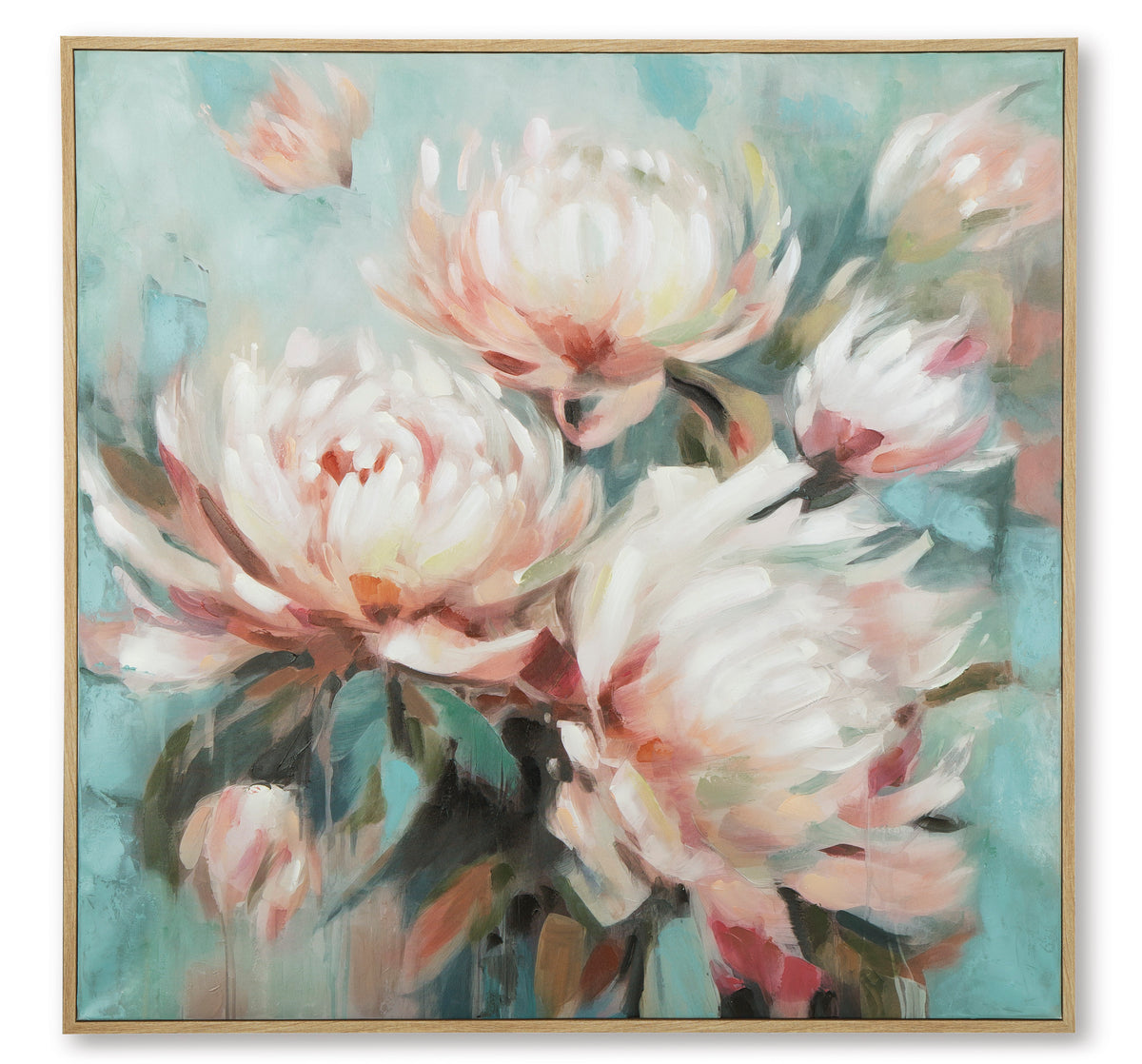 Aqua/Pink Parryville wall art, full product view