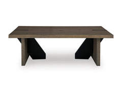 Light Brown Rectangular Coffee Table, product view 2 - 2