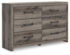 Brown Gray / Six Drawer Dresser — complete product angled view - 1