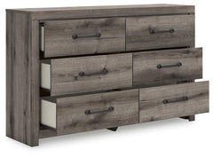 Brown Gray / Six Drawer Dresser — drawers open - 4