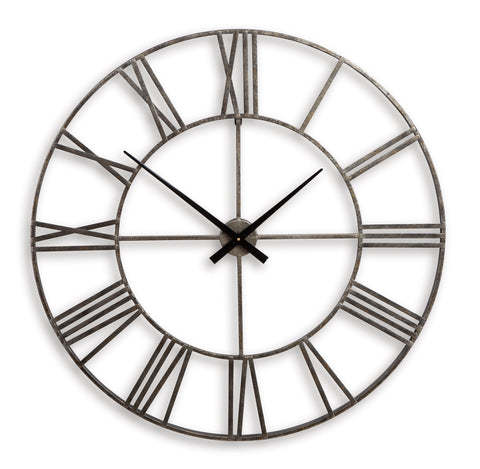 Paquita Antique Silver Open Frame Wall Clock