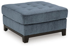 Navy, complete tufted ottoman, angled product view - 1