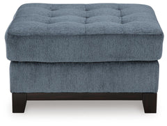 Navy, front view of complete ottoman - 2