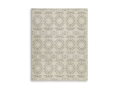 Ivory/Gray 94.5" x 121", complete rug product view - 1