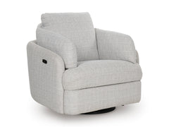 Stone Power Swivel Recliner with Storage, full product view - 1