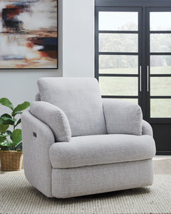 Stone Power Swivel Recliner with Storage, product view 5 - 5