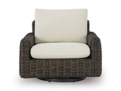 Beige/Dark Brown Swivel Glider Lounge w/Cushion, product view 3 - 3