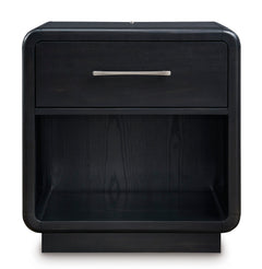 Black, full front view of nightstand - 3