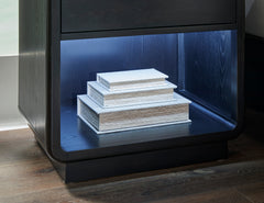 Black, illuminated lower cubby detail - 4