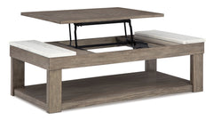 Grayish Brown/White Lift-Top Coffee Table, product view 4 - 4