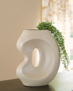 Stone 11.75-inch height vase, full product view - 1