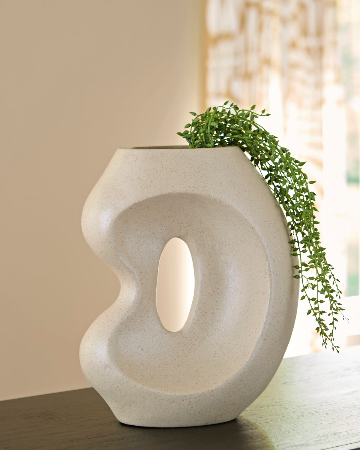 Stone 11.75-inch height vase, full product view