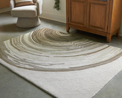 Ivory/Brown/Gray 5' x 7', room view; furniture excluded - 6