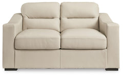 Almond, complete loveseat front view - 3