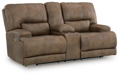 Earth, complete power reclining loveseat, angled view - 1