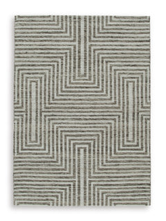 Ivory/Gray 61.13" x 85", complete rug product view - 5