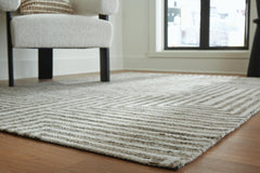 Ivory/Gray 61.13" x 85", pile and edge detail - 7