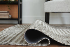 Ivory/Gray 61.13" x 85", rolled rug backing detail - 8