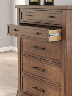 Medium Brown, open drawer and glide detail - 4