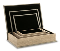 Linen Jolina set of three storage boxes, product view 4 - 29
