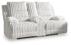 Alloy, complete power reclining loveseat, closed angled view - 1
