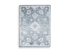 Blue/Gray/Ivory 62.75" x 84", complete rug design; representative size - 5