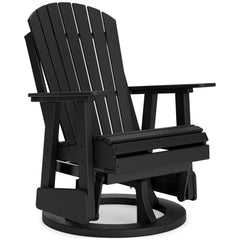 Black outdoor swivel glider chair, full product view - 1