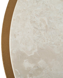 Antique Gold Round Marble Coffee Table, product view 5 - 5
