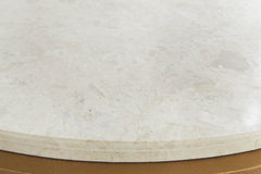 Antique Gold Round Marble Coffee Table, product view 6 - 6
